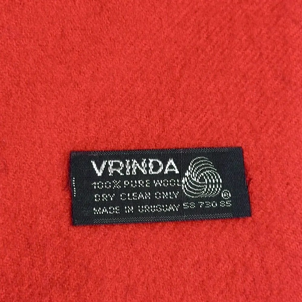Vrinda Wool Red Scarf Uruguay Men’s Women’s 11,5x52 “